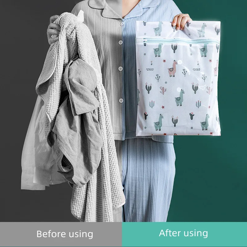 7 Sizes Laundry Bag for Dirty Clothes Underwear Bra Washing Bags Cartoon Alpaca Travel Portable Organizer Bag Bra Laundry Basket 4