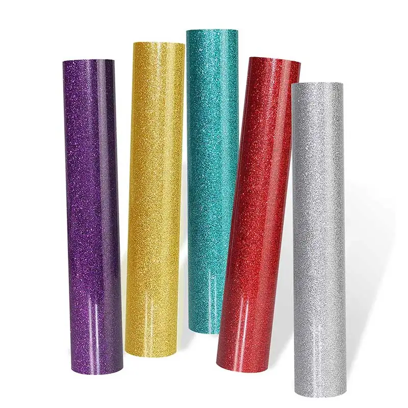 

Heat Transfer Vinyl Flash Glitter Vinyl Rolls 25cm Width 100cm Length Iron On For T-shirt HTV For Pillow Easy Cut Hot Press Film