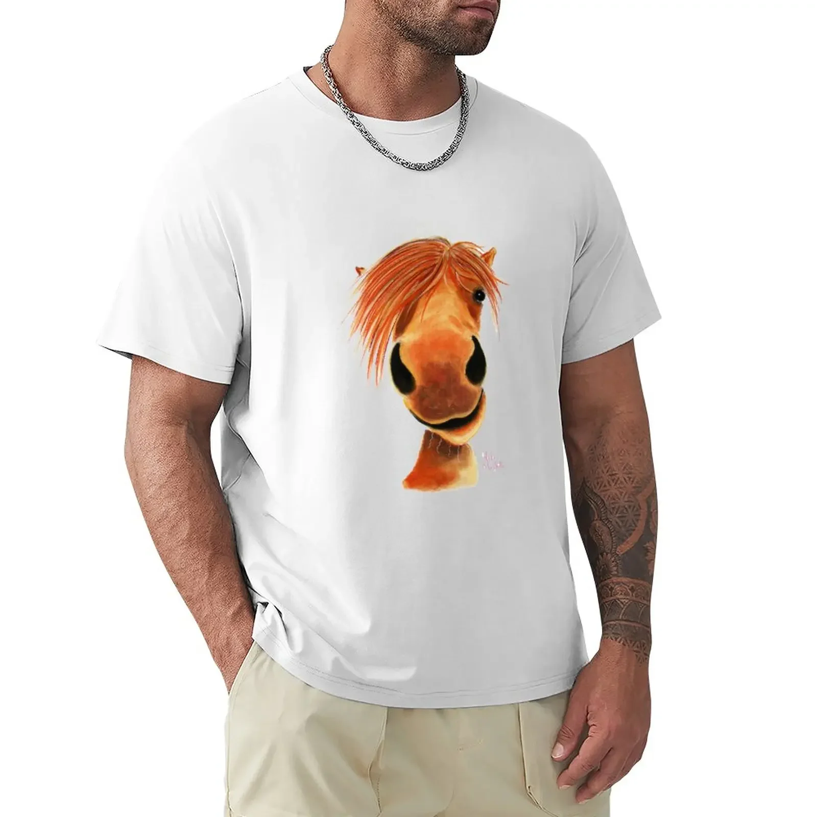 

HoRSe PRiNT ' GINGER NUT ' HAPPY HORSE BY SHiRLeY MacARTHuR T-Shirt customs oversizeds plain t shirts men