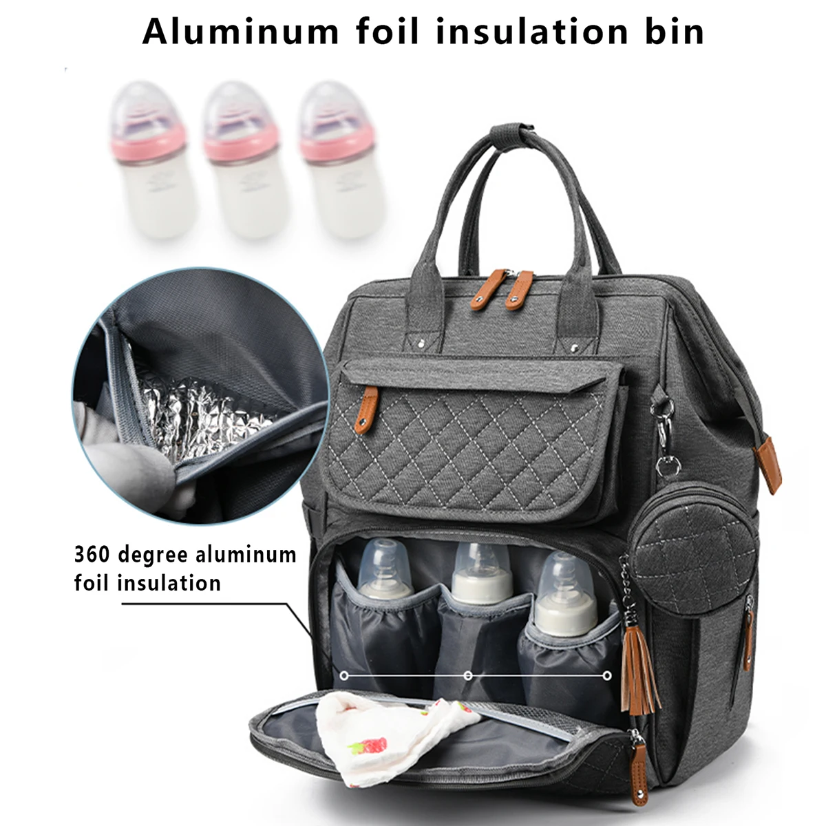 Fashion Mummy Baby Diaper Bag Backpack with USB New for Travel Baby Care Custom Baby Bag for Mom Travel Backpack