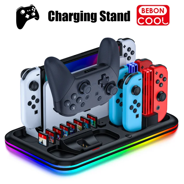 BEBONCOOL For Nintendo Switch Pro Controller Charging Stand Charger For  Switch Joycon For Switch OLED RGB Game Storage Station - AliExpress