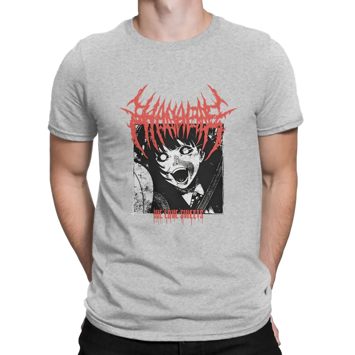 thumbnail image 1 of Camiseta para hombre "Love Sweets" de algodón vintage, manga corta, cuello redondo, talla 6XL, 1 of 7