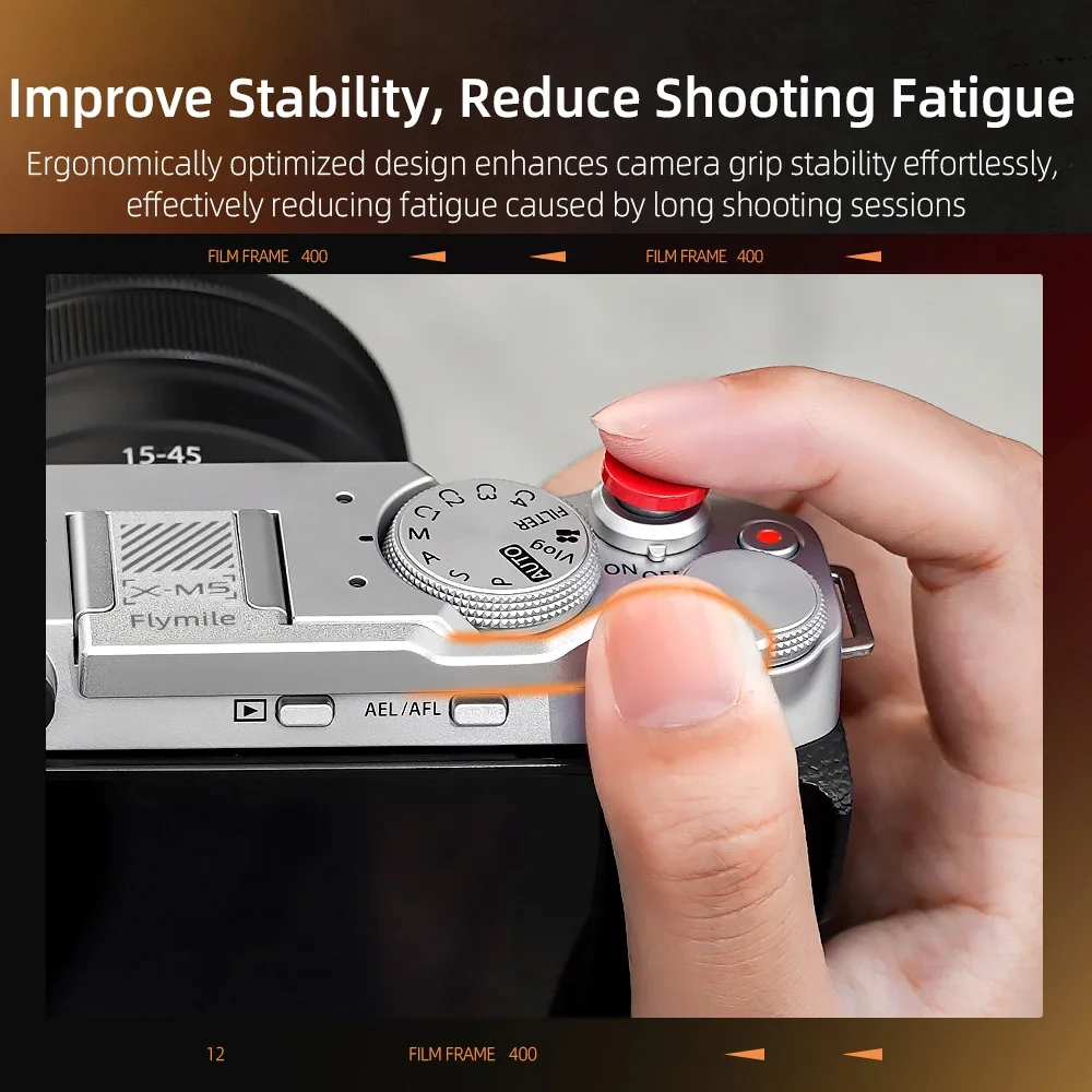Flymile X-M5 Thumb Grip Aluminum Alloy for FUJIFILM X-M5 Camera Hot Shoe Rest Support Holder