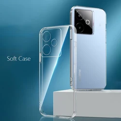 Premium Magnetic Suede Leather Shockproof Matte Silicone Case Cover - Realme GT 7T (Clear Case)
