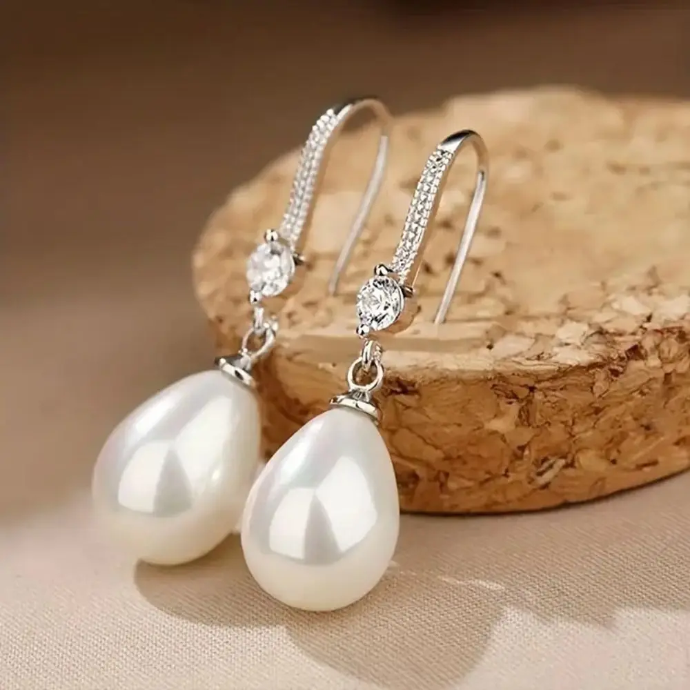 Water Drop Shape Imitation Pearl Earrings Women Bridal Wedding Jewelry Gifts