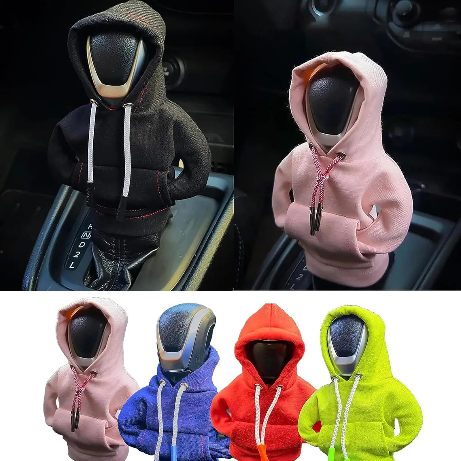 

Fashion Hoodie Car Shift Knob Cover Manual Handle Gear Lever Decoration Hoodie Cover Automatic Car Interior Accessories