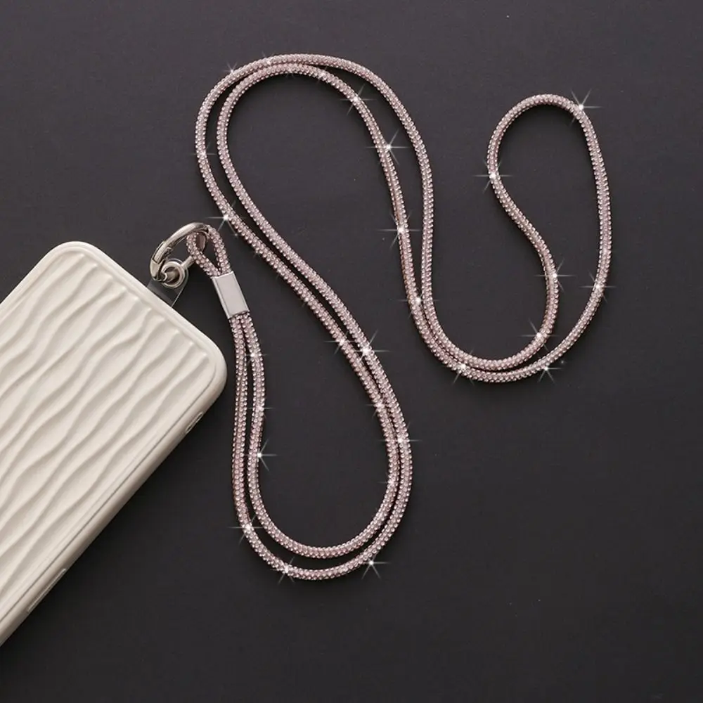 Rhinestone Luxury Phone Lanyard with Glitter Keychain Pendant Strap