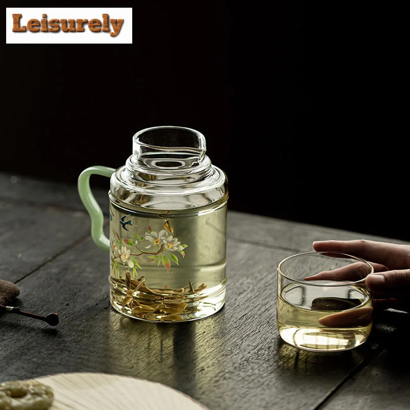 860ml High Borosilicate Glass Cold Water Kettle Herbal Teapot Office Large Capacity Teapot Juice Kettle Water Storage Bottle Mug