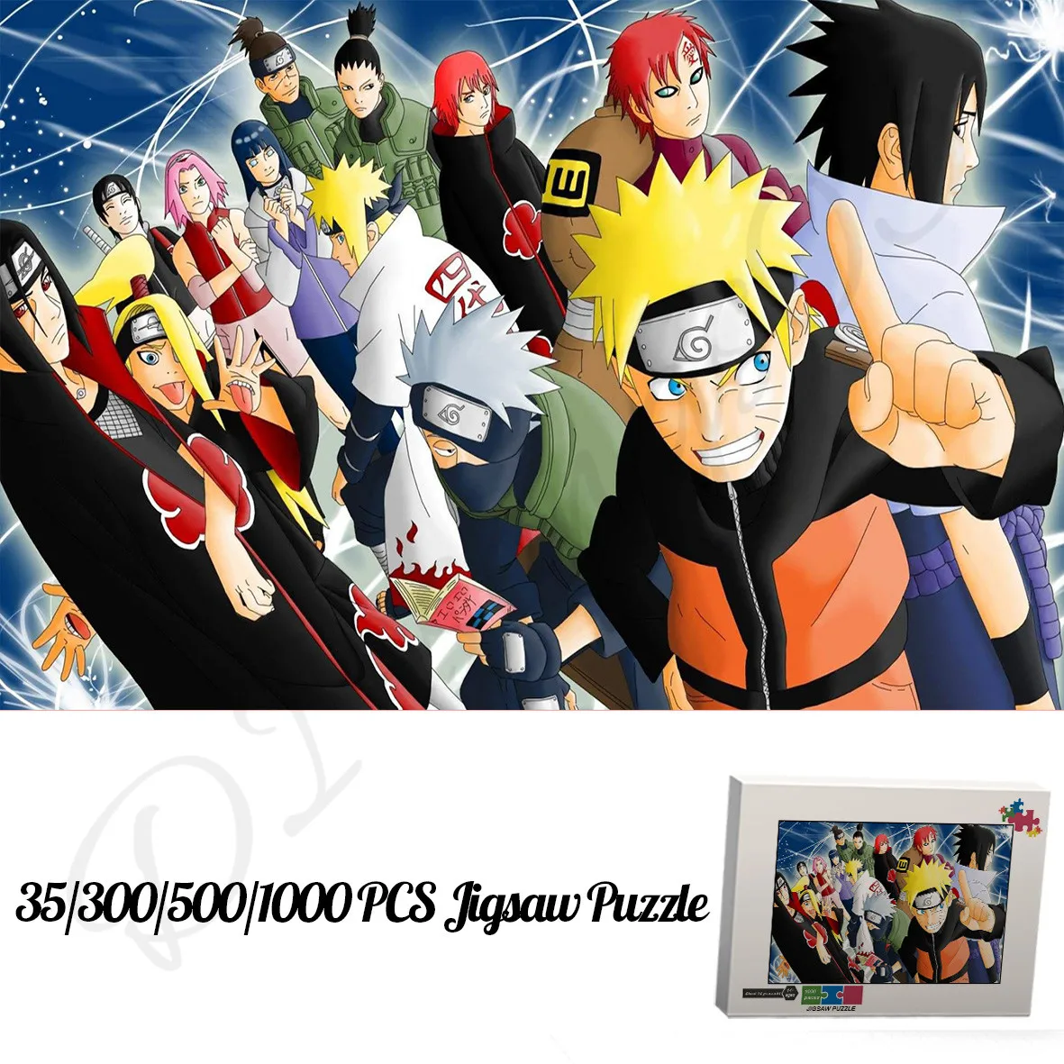 

Головоломки с персонажами мультфильмов Наруто, Bandai, аниме-роли 35, 300, 500, 1000 штук, деревянная детская конструкция