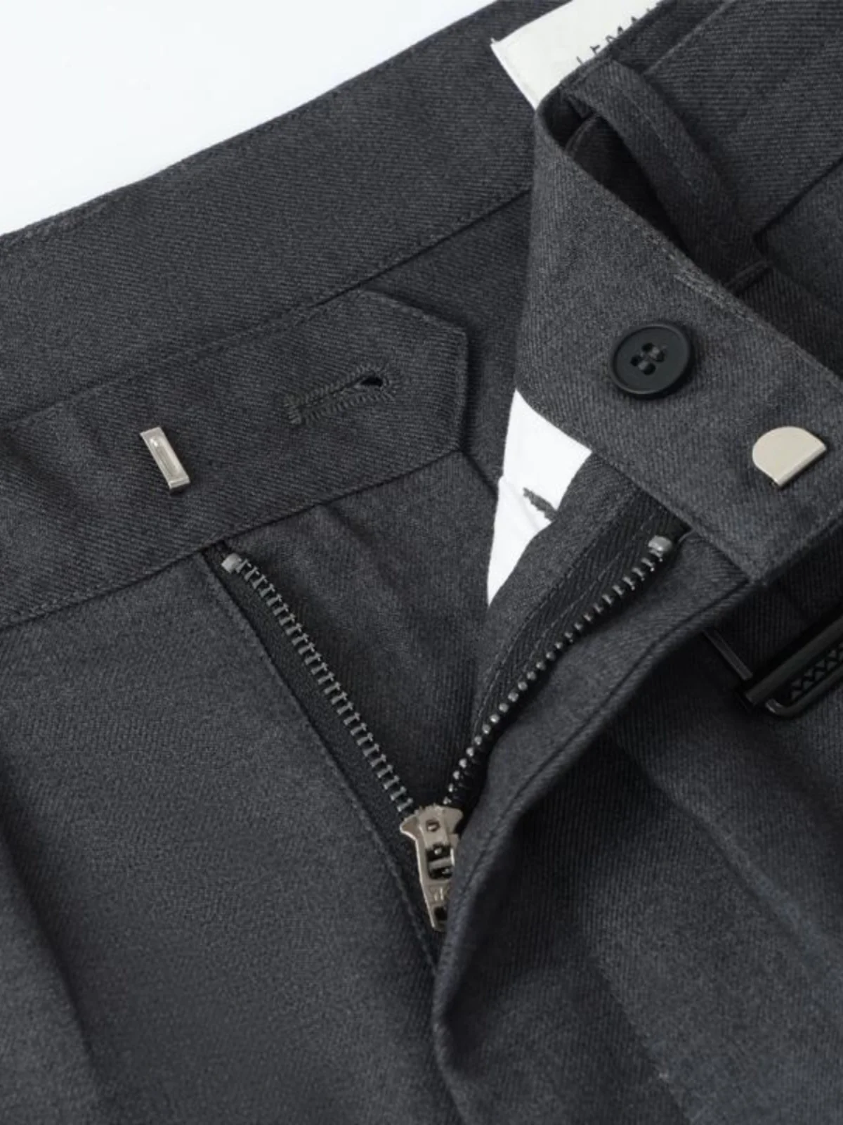 Lemair Sle ey Belted Men's Woolen Straight Leg Pants Long Drapey No Ironing Required Casual Youthful Korean-Inspired