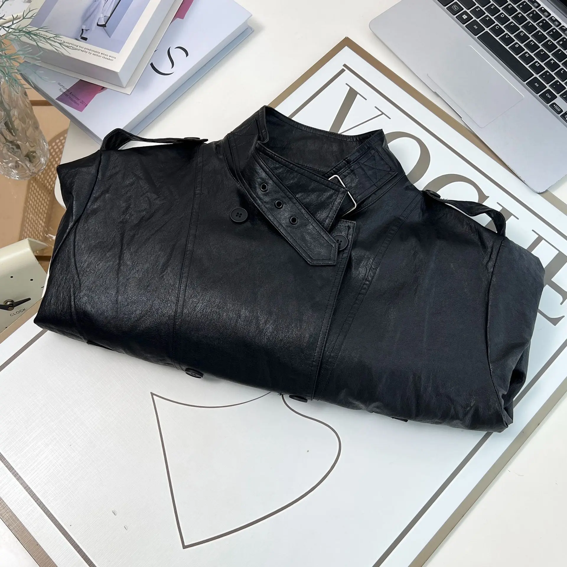 XXXXL Fashion Plus Size Women's Leather Jackets Autumn Of 2025 Loose Sweet And Cool Short Coat