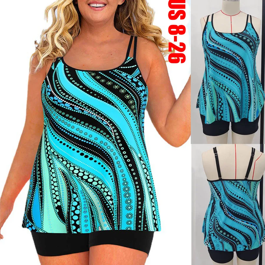 

2023 New Plus Size Women Beachwear Swim Tankini Monokini Swimwear Bathing Suit Two Pieces Bikini Set Swimsuits Women Tankinis