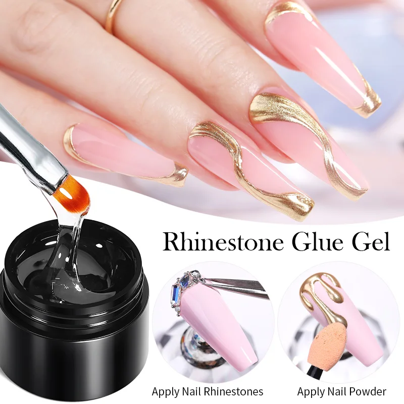 BORN PRTTY Nail Art Nail Gel Rhinestone Glue Gel For Sticky Drill Super Adhesive Crystal Gems Jewelry Decor UV Nail Polish Gel 2
