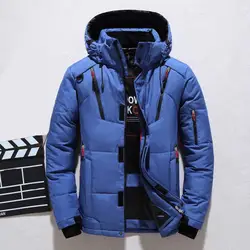 Chaqueta de plumón de pato blanco para hombre, parka gruesa y cálida con capucha para exteriores, abrigo de nieve acolchado de gran tamaño, M-4XL de invierno
