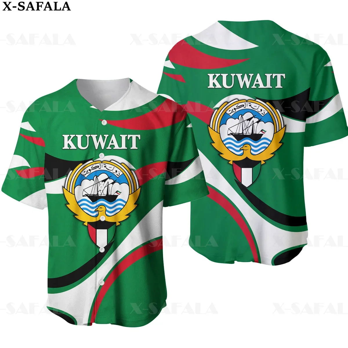 

Kuwait COAT OF ARMS Love Country Flag 3D Printed Baseball Jersey Shirt Men's Tops Tee Oversized Streetwear-6