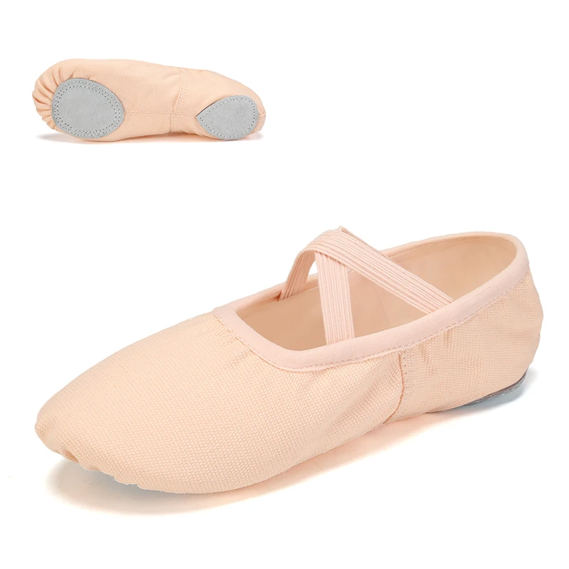 נעלי בלט לנשים נעלי ריקוד לבנות סנדלי גימנסטיקה יוגה נעלי ריקוד קנבס לילדים ומבוגרים נעלי בלרינה