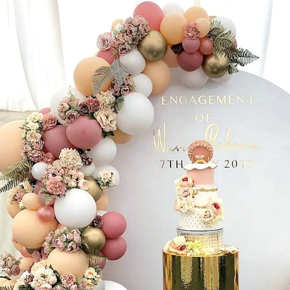 

105Pcs Retro Pink Balloons Garland Arch Kit for Women Girls Birthday Baby Shower Wedding Graduation Party Decorations
