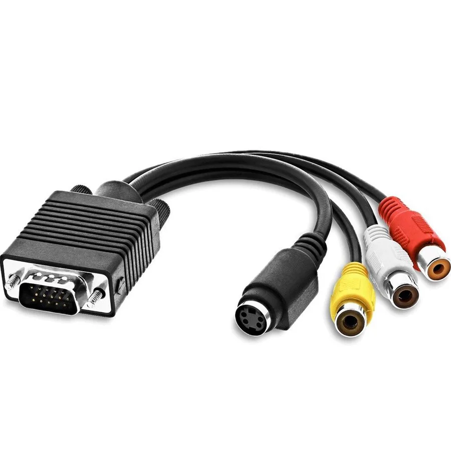 Новый VGA к S-Video 3 RCA композитный AV TV Out адаптер конвертер кабель для ПК ноутбука |