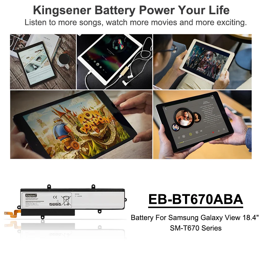 Bateria do Portátil para Samsung Galaxy View Eb-bt670aba Aa1g907ks 184 Sm-t670 Sm-t677a Series Aa2j929bs Eb-bt670abe 5700mah 64 64wh - Imagem 3