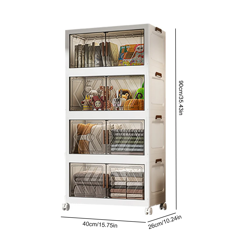 Plastic Storage Containers with Doors and Wheels for Home Office