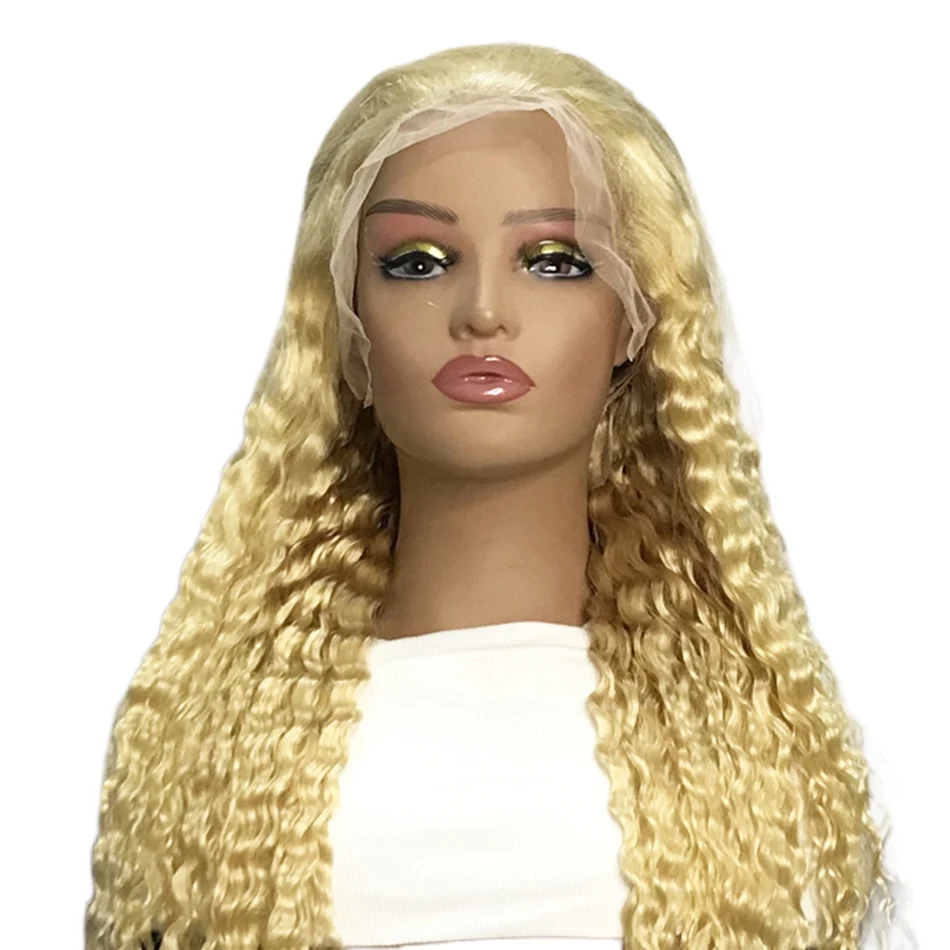 Human Hair Wig 613 Hd Transparent lace 13X4 13x6 Curly Lace Front Deep Wave 38 inch Brazilian Frontal