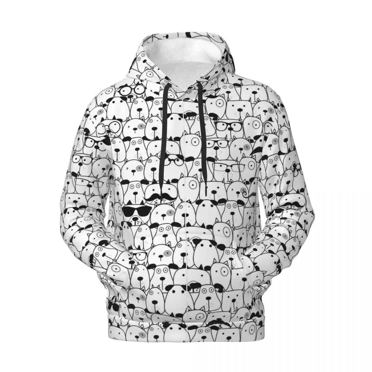 

Funny Dog Print Loose Hoodies Unisex Cute Animal Outerwear Pullover Hoodie Autumn Retro Design Hooded Sweatshirts Plus Size 4XL