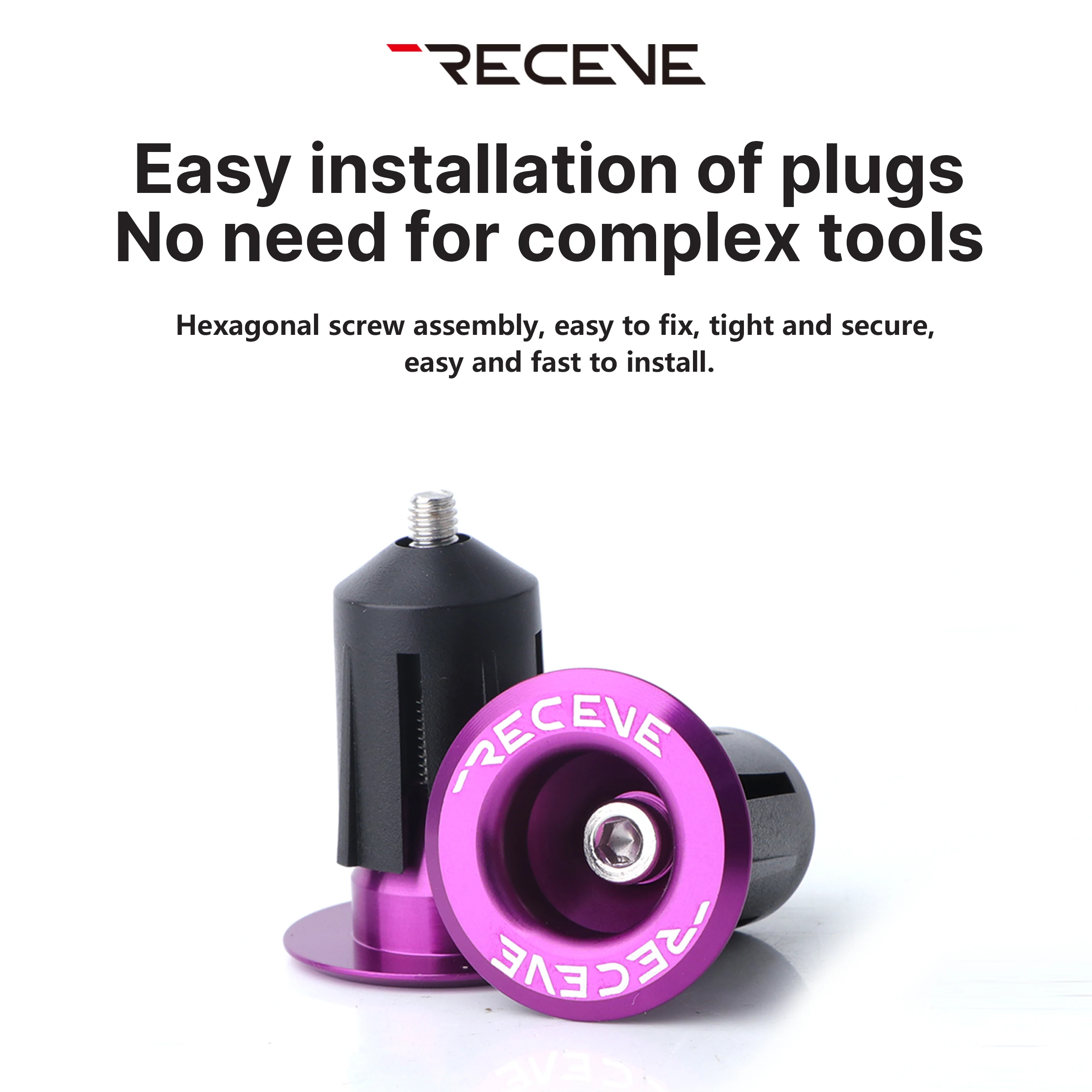 RECEVE Folding Bike Grips Bicycle Cuffs 3D Printing Handles Cover Lock On Grips With Aluminum Alloy Handlebar Cap For Brompton