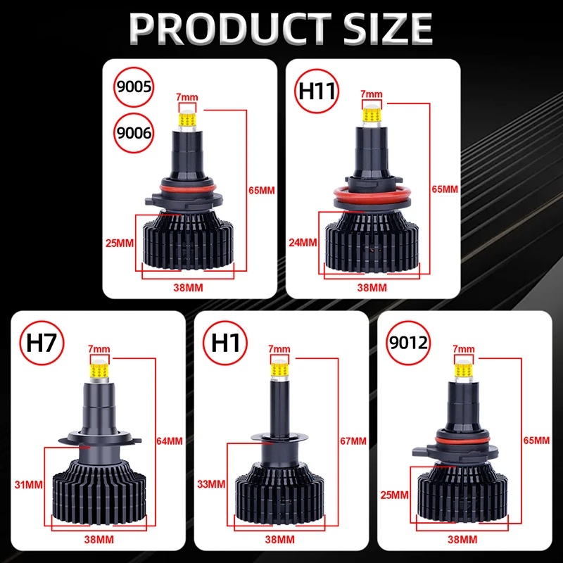 듀얼비전 6면 360도 CSP H7 LED 헤드라이트 3000W 4500000LM H1 H8 H9 H11 9005 9006 9012 HB3 HB4 HIR2 캔버스 자동차 라이트 렌즈용