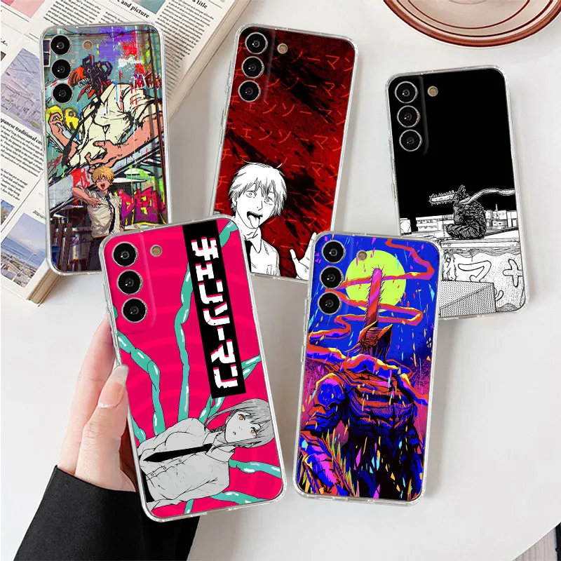 Chainsaw Man Phone Case for Samsung Galaxy S23 Ultra 5G S10 Lite S21 FE S22 S9 S10e S20 Plus