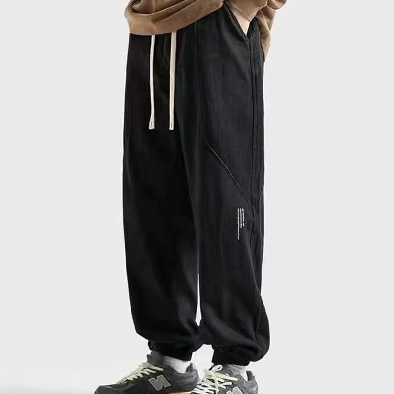 Autumn Winter Men's Streetwear Fashion Trousers Male Loose Casual Patchwork Pockets Sweatpants Homme All-match Pure Cotton Pants