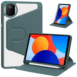 Enhanced Tablet Case with Pencil Holder and 360 - Degree Rotation Stand for Honor JMS - L09 (Dark green)