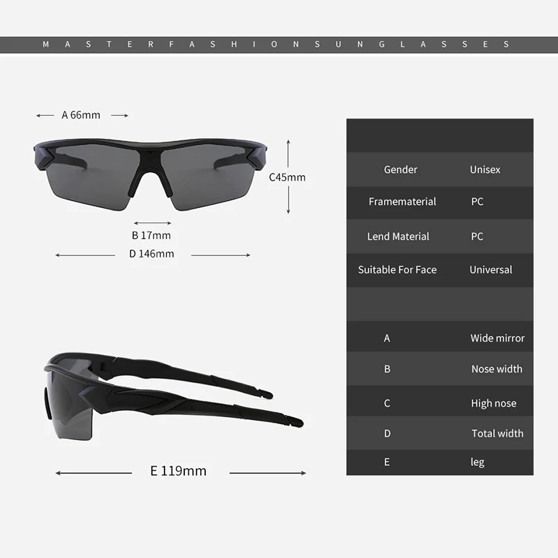 Fietsbrillen Zonnebrillen voor Heren Dames Sport Gepolariseerde Lens Outdoor Zonnebrillen Fietsbrillen Fiets Winddichte Brillen_voghion.com