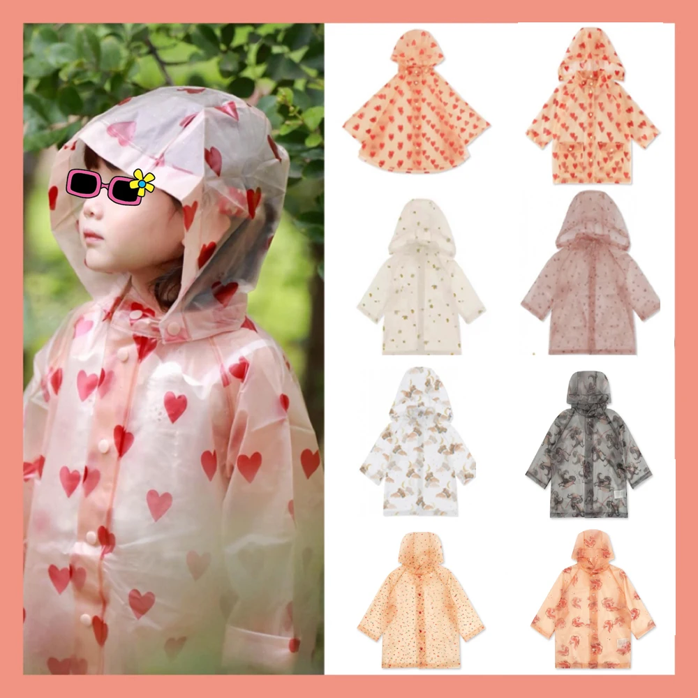 Kids Raincoat StRafina KS Boys Girls Raincoat Ins Baby Windproof Poncho Plastic PVC Raincape Children Waterproof Outerwear