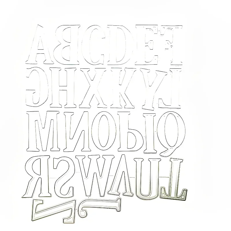 대형 큰 알파벳 문자 DIY Scrapbooking 절단 다이 탄소강 금형 사진 앨범 장식 엠보싱 스텐실 5CM 2 인치