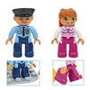 Big Size Figures Building Block Doll Family Farmer Pirate Worker Doctor Policemen Large Brick Compatible Build House Duploes Toy 4