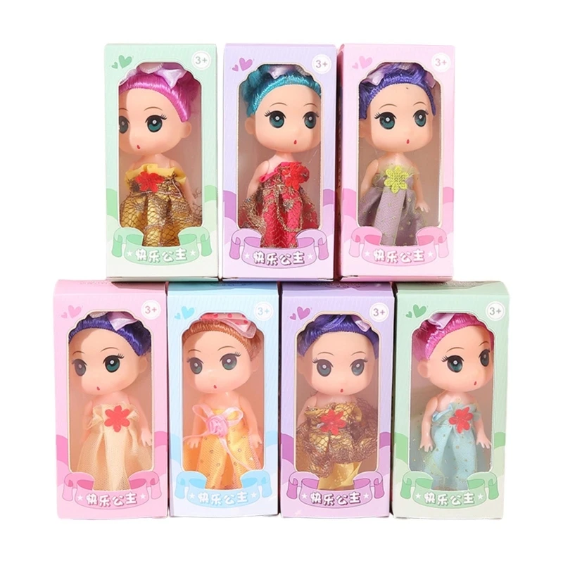 

Y1UB 5 Inch Princess for Baby Girl Realistic Full Body White Skin Girl for Kid with Movable Joint and Beautiful Dress