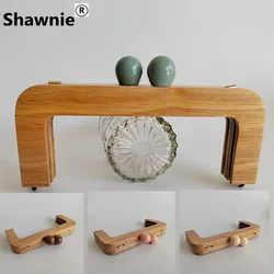 20x8cm Bag Frame Wood Handle Wooden Bags Candy  Lock Kiss Round  Clasp Purse Frames Lock Buckles DIY Accessories For Handbags