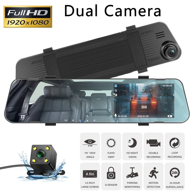 Hgdo – Caméra De Tableau De Bord Avec Rétroviseur À Écran Tactile De 10  Pouces, Fhd 1080p, Dvr, Vision Nocturne, Dashcam, Enregistreur De Conduite  Automobile - Dvr/dash Caméra - AliExpress