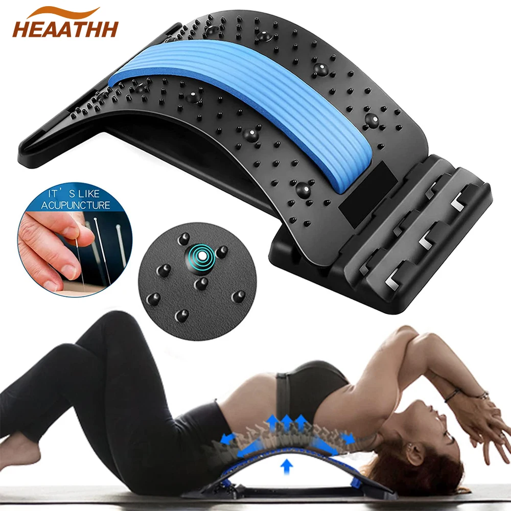 Adjustable Back Stretcher Waist Back Cracking Device Back Cracker 4 Level  Spine Board Magnetic Therapy Shoulder Back Pain Relief - AliExpress