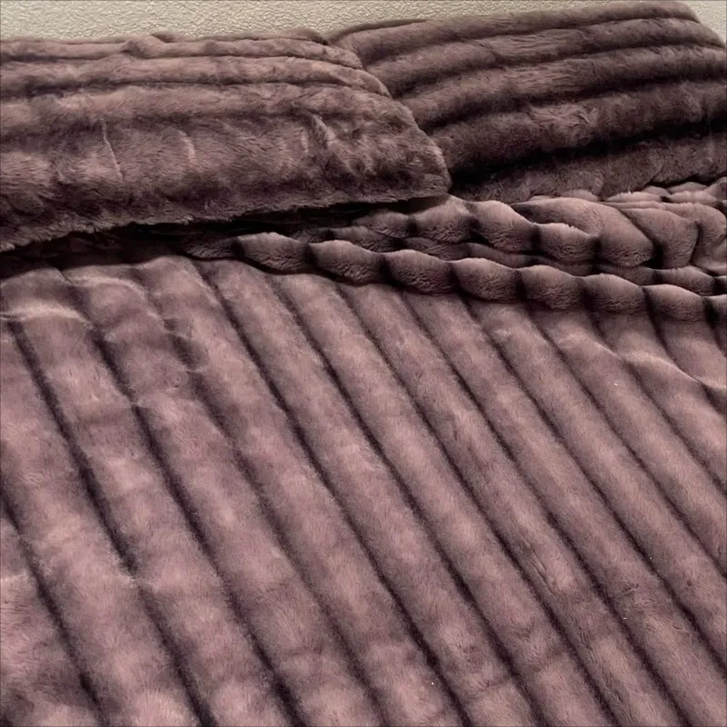 2024 new rabbit velvet milk velvet thickened rabbit fur warm four-piece set, 1.5m 1.8m bed sheet four-piece set 2