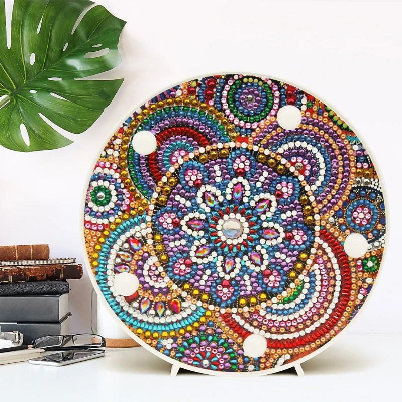 Illuminated Mandala Diamond Painting Night Lamp