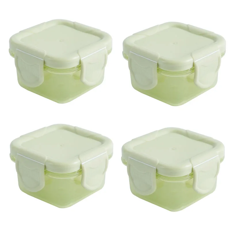 Mini Square Plastic Food Freezer Kitchen Storage Container with