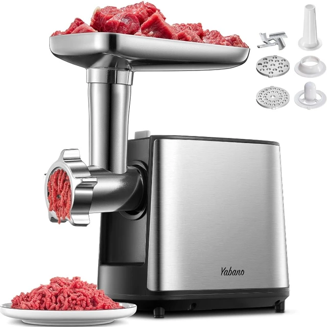 Manual Meat Grinder - Mincer w 2 Stainless Steel Plates, Sausage  Attachment, Press, Heavy Duty Suction Base and Dishwasher Safe Design- Make  Suasage