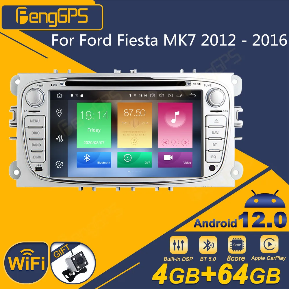Per Ford Fiesta Mk7 2012 - 2016 Autoradio Android 2Din Ricevitore Stereo Autoradio Multimedia Lettore Dvd Gps Navi Px6 Schermo Unità