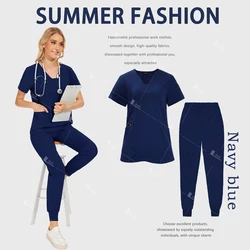 Women's Surgical Scrub Set - Professional Medical and Salon Workwear - XXL (42025LW-Navy Blue)