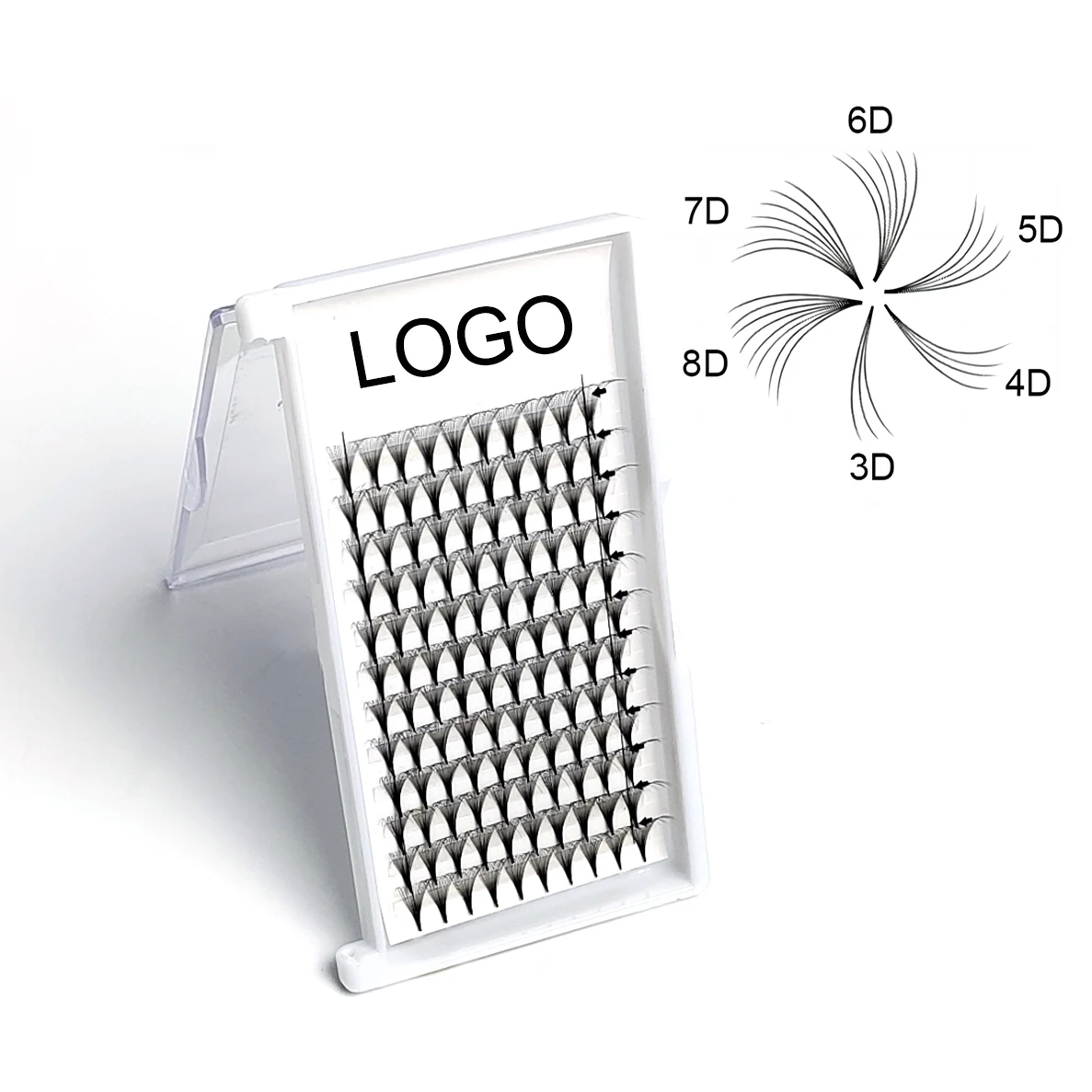 Custom Volume Lashes Extensions with Logo Point Base Promade Fan Lash Auto Fans False Eyelashes Flowering Blooming Volume Lashes 5