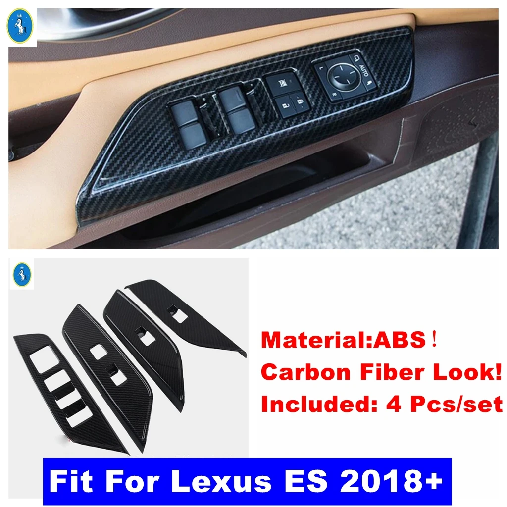 

Внутренний подлокотник для двери и стекла, подъемная кнопка, отделка для Lexus ES 2018-2023, аксессуары из углеродного волокна