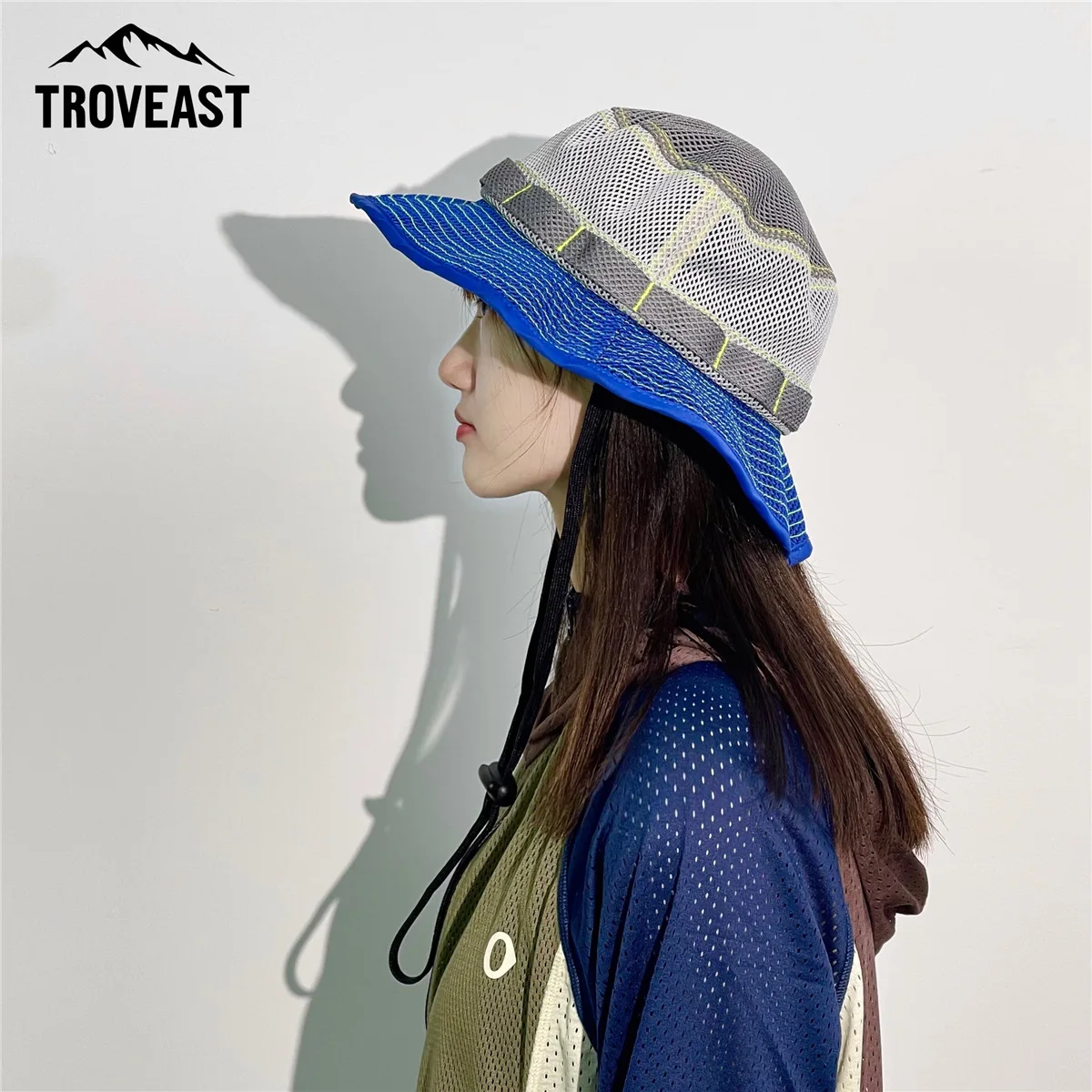 Summer Sports Breathable Mesh Color Blocking Fisherman's Hat Beach Hiking Mountaineering Hat Outdoor Sun Protection Camping