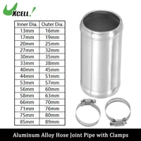 UXCELL 76mm Length Intercooler Pipe Aluminum Alloy Hose Joint Pipe Set with 2 Clamps OD 16mm-102mm 0 Degree Straight 1
