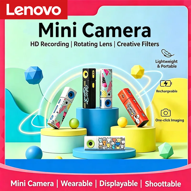 Compact 2K HD Video Recorder with Rechargeable Rotatable Lens & TFT Screen for Outdoor Vlogging and Student Use